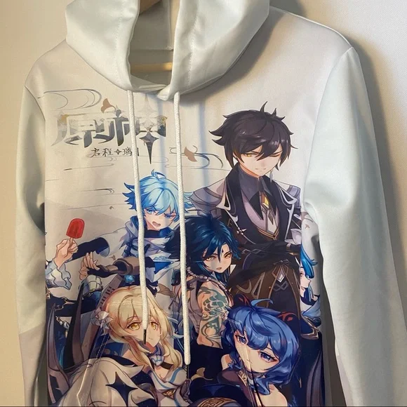 Game Genshin Impact Men Women Pullover Hoodies Sweater Coat Round Collar Top S - Picture 4 of 10